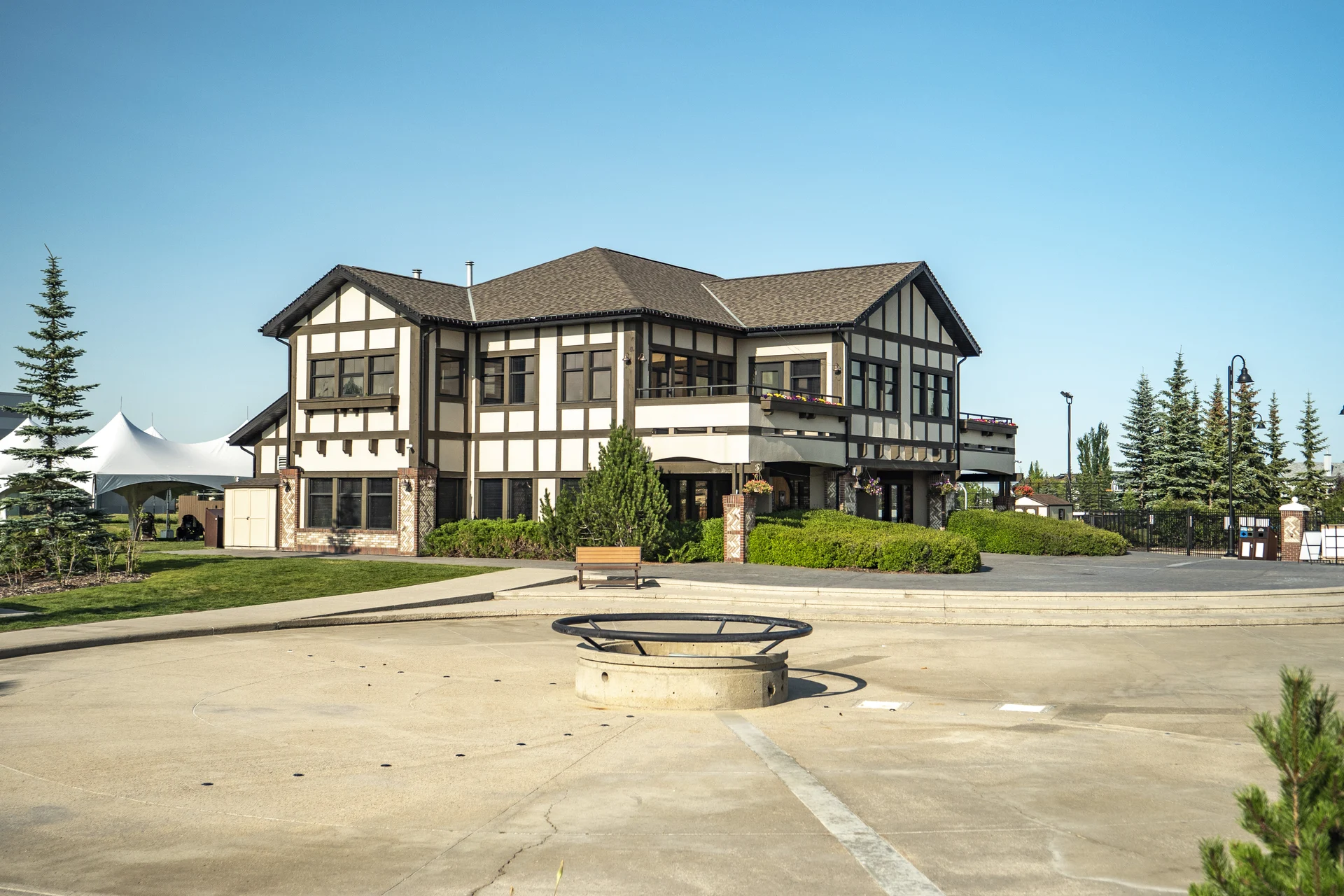 Photograph of New Brighton clubhouse and plaza